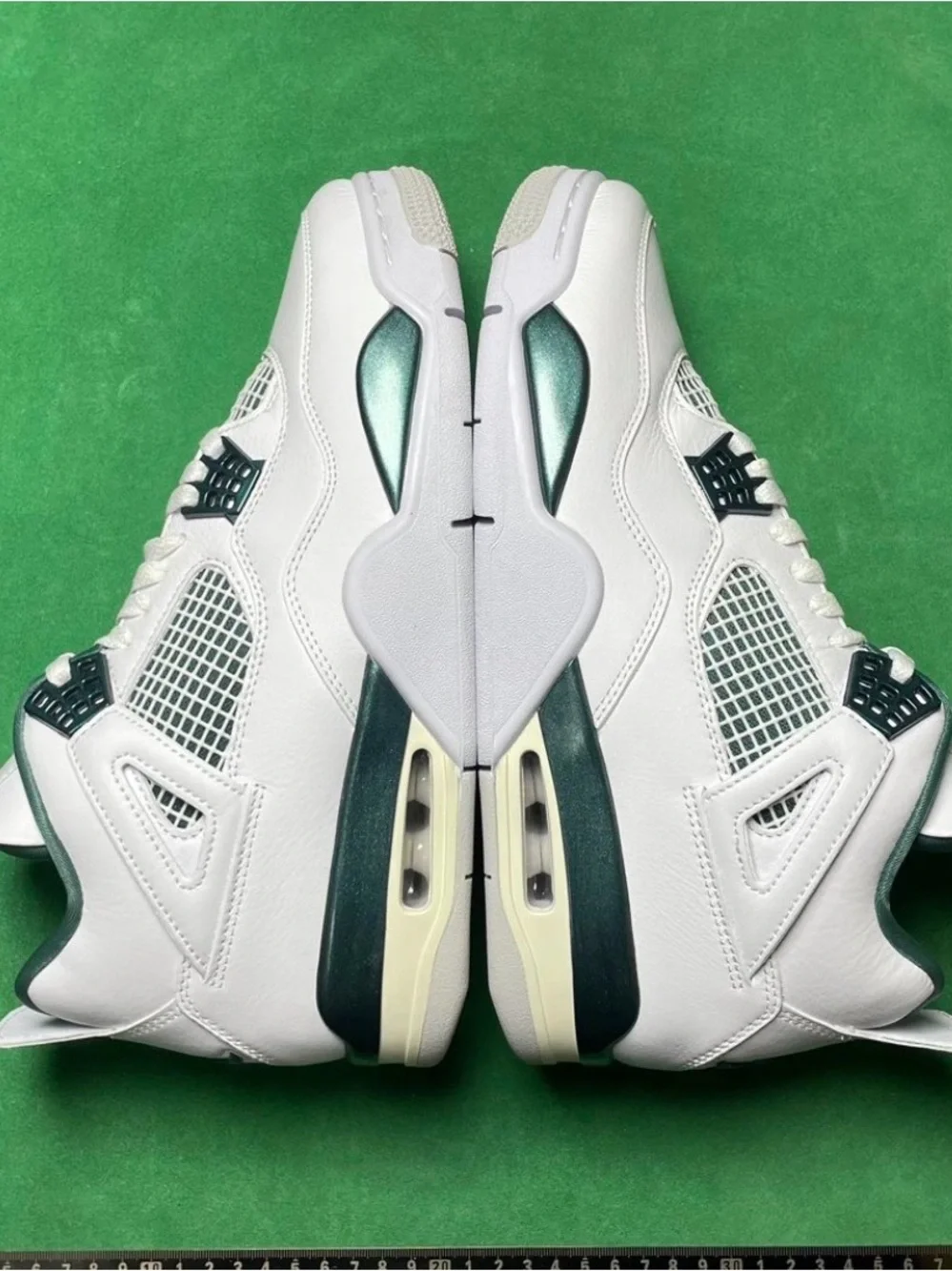 White and Green Men's Basketball Sneakers